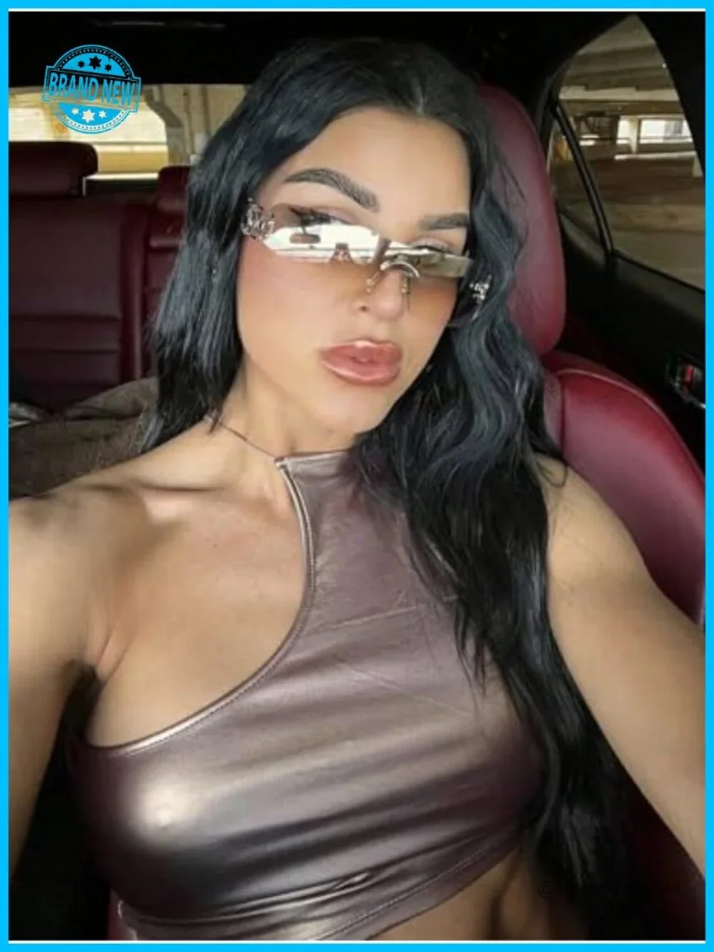 Y2K Rectangle Vintage Sunglasses Men Women UV400 Protection Metal Frame